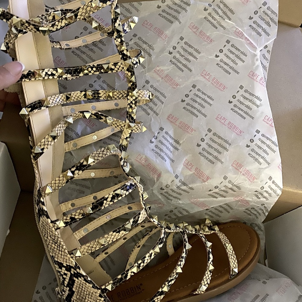 Snakeskin gladiator sandals